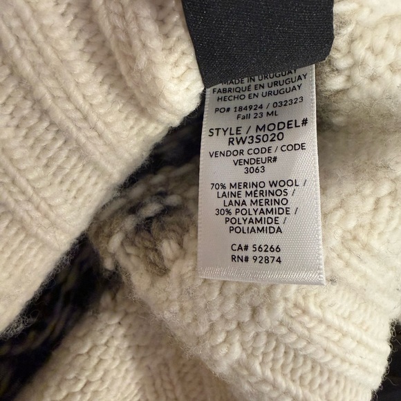 Splendid Cream and Black Turtleneck Chunky Sweater - Picture 16 of 16